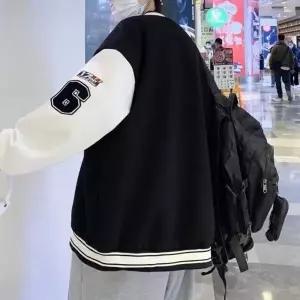남성 오버핏 야구 점퍼 배색 패치 디자인 봄가을 아우터