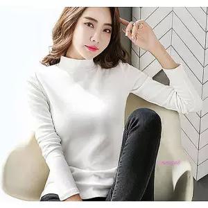 반목티 반폴라티 폴라티 여자 여성 흰티 흰색 검정 목티 흰목 검은 기모 블랙pqr361