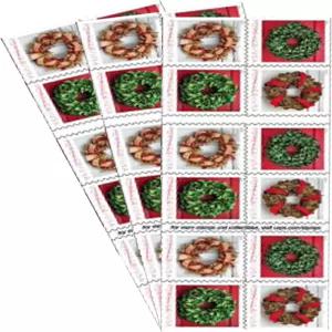 홀리데이 화환 20권 3권 포에버 USPS 일등석 우표 크리스마스 전통 기념 행사 60장