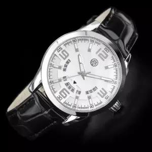 /폭스바겐 폭스바겐 라운드 데이트 디버클 가죽 시계