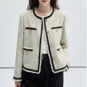 [블랙퀸][블랙퀸] 아르체 태슬 배색라인 트위드자켓 blk004408