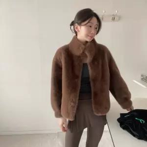 모카 에코 밍크 퍼 자켓 무스탕안감 코트 겨울 페이크퍼 털빠짐 없음