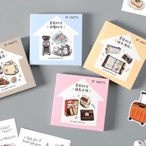 50 개/가방 스티커 책 소프트 타임 시리즈 핸드북 소재 DIY 사진 프레임 앨범 전화 케이스 일기 크리 에이