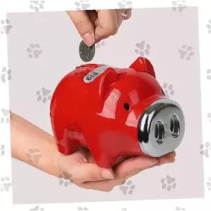 돼지저금통 빨간색 동전투입 저축함 어린이 용돈관리 가정용 저금 돼지모양 적금통 선물용