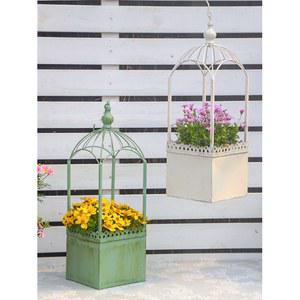 철제 행잉 화분 바구니 그린 양철 양동이 화원 화분걸이 골드 바퀴모형 철재 빈티지 화분통
