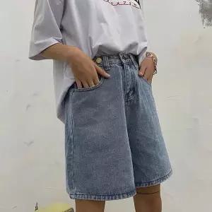 [하프클럽/]여자 베이직 스타일 뒷밴딩 연청 청반바지 고품질 데