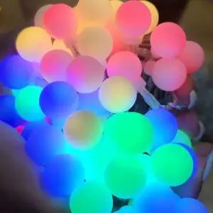 배터리전구장식 WTG674B9 컬러전구 장식조명 40구 6m컬러앵두전구