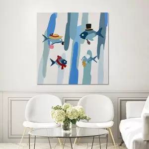 [트리빌리지]귀여운 바다그림 블루톤 액자 센스있는선물 카페인테리어