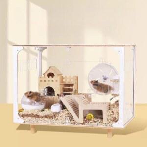 햄스터 케이지 풀세트 30D 2층 드워프 오렌지 열림 바람 기니피그 투명 투명집