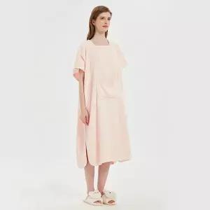 원피스 부드러운 핑크 샤워가운 목욕 수면가운 사우나