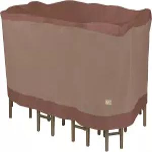 의자 커버가 있는 덕커버 얼티밋 방수 직사각형/오발 파티오 테이블 125인치