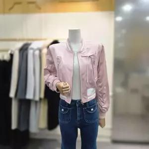 [에고이스트]리본 포인트 셔링 소매 블루종 점퍼 ER1WZ761PI_CA