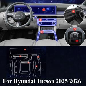 현대 투싼 2025 2026 액세서리 인테리어 필름 투명 TPU 기어 패널 GPS 네비게이션 센터 콘솔 PPF 보호
