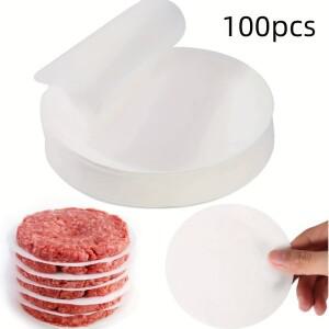 100pcs 라운드 실리콘 오일 종이 햄버거 패티 블로팅 바베큐 도구 오븐 Bakeware 그릴 흡수 시트