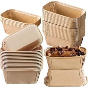 50개입 로프 케이크 케이스  직사각형 기름종이 라이너  머핀 빵 굽기용 틀