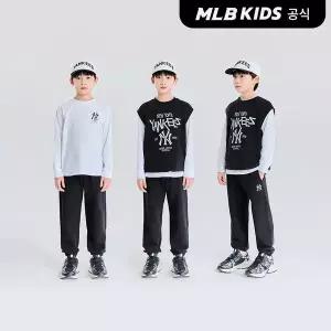 [MLB키즈][50%OFF](공식)25SS 바시티 3PCS 베스트 긴팔티 NY (Black) 7AS1V0151-50BKS