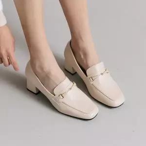 슈리오 클래식 골드장식 통굽 키높이 로퍼 5cm (SW006)