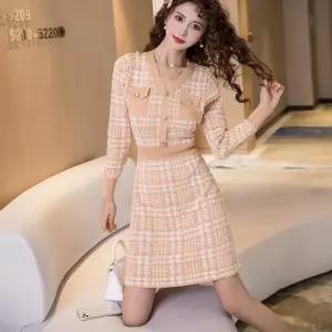 여성원피스 체크 니트원피스 오피스룩 겨울 심쿵신상