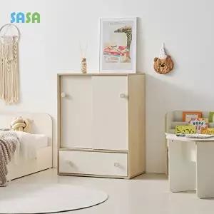 [사사가구]오슬로 E0 슬라이딩형 800 아동 짧은옷장