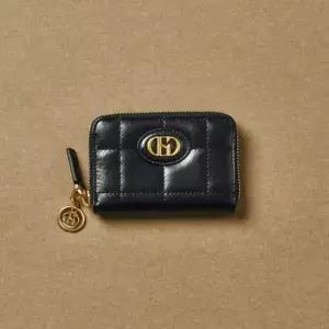 [헤지스](광주신세계)[H20크링클] 블랙 퀼팅 가죽 지퍼 카드지갑 동전수납 HIHO5E755BK