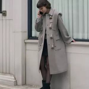 드로우핏우먼 소프트 캐시미어 후드 스카프 더플 코트 3COLORS