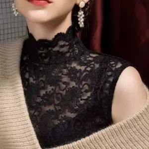 레이어드 레이스 나시목티 이너 프릴블라우스 목폴라