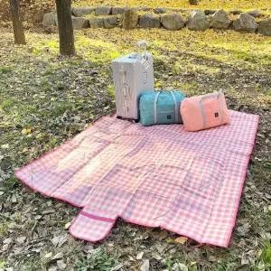 접이식 방수 피크닉 매트 체크 무늬 캠핑 150X200 초대형 돗자리