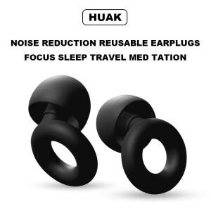 소음 감소 HUAK 무소음 귀마개 - 수면 수영 작업을 매우 부드럽고 재사용 가능한 청력 보호 XS/S/M/L의 8개