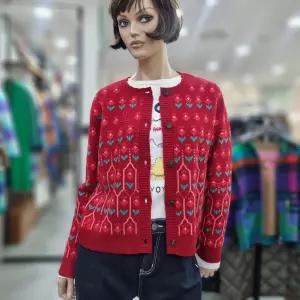 베네통/애플아울렛/모 100% 플라워 자카드 가디건/BAKCA1611