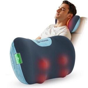 COMFIER 무선 목 및 허리 마사지기 등 어깨용 충전식 마사지 베개 홈 오 용 딥 티슈 반죽 아빠 엄마를 위한 선물