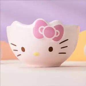 헬로키티 핑크 입체 페이스 밥그릇그릇 밥그릇 캐릭터그릇 주방용품 식기