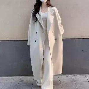 모던 단추 투웨이 모직 스타일 여성 베이직 롱코트 코 WFLQC9V