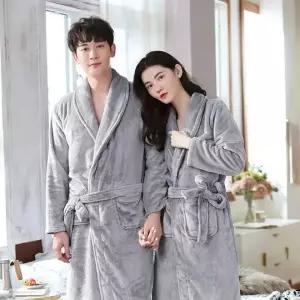 겨울 극세사 목욕가운 롱타입 욕실 가운 따뜻한 샤워 (WFKINLD)