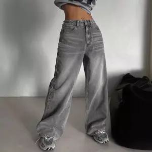 여자 시즌 미니멀모던 그레이와이드핏 블루진 바지 (WFKK52Q)