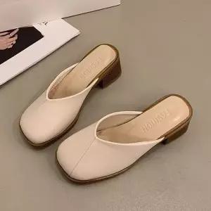 쓰리컬러 걸스 데일리캐주얼 심플 심플모던 미들힐 블로퍼 (WFKK63R)