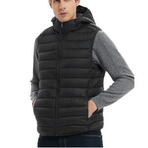 겨울 남성용 초경량 다운 패딩 조끼 패션 방한 바람막이 파카 면  후드 의류