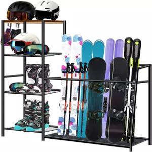 차고용 티미세아 프리스탠딩 스키 랙 장비 정리함 스노보드 부츠 스탠드 차고 기어 보관 금속 홀더 폴란드