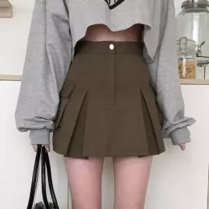 플레어스커트 핀턱 h라인스커트 미니 미커트 말 (WFKKOIU)