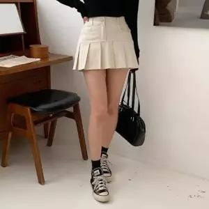 고품질 보허브 미니 니트스커트 코튼 미커트 h라인스커 미커트 (WFKL1V0)