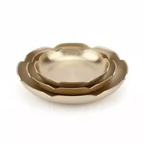 업소용 073BBN95 방짜유기 꽃잎 찬기 원형접시