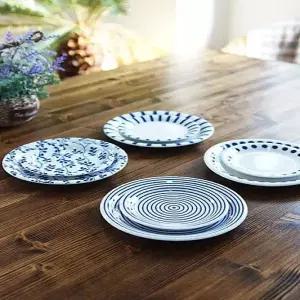 블루컬러 839FSW55 일본 블루에가와리 평접시 4P세트 소 중