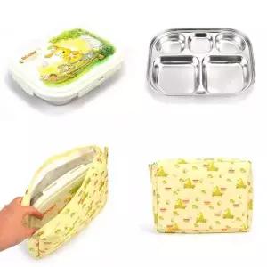 식판도시락통 964SAQ42 뚜껑 주머니 유아스텐식판 혼밥식판 소