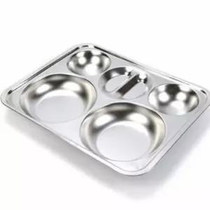 스텐 336QIW72 원형 4찬 식판 0.4T 업소용식판 성인식판 급식판