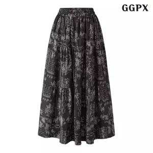 잔꽃 플라워 밴딩 롱 스커트 (GQAWH002D)