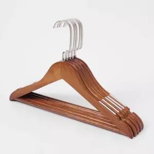 [룽스]원목 나무옷걸이 논 옷걸이 여성 정장걸이 5p