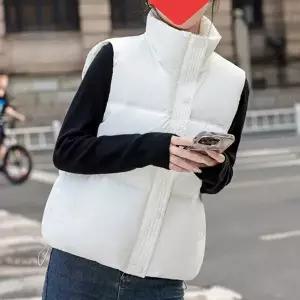 [하프클럽/]레더 숏패딩 베스트 조끼패딩 경량 이중잠금 아우터