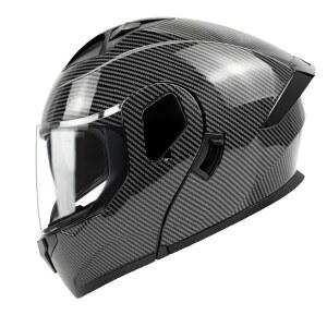 TTMiku 오토바이 헬멧, 청소년 풀페이스 플립 업 모듈식 더트 바이크 ATV 스트리트 레이스 헬멧 카스코 파라 모토, DOT 승인 (탄소 섬유, 대형)