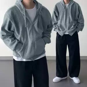 두꺼운 후리스후드집업 2color