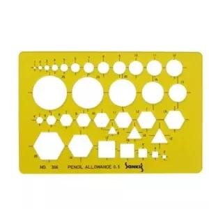 산키스 템플레이트 다각형 NO.306 일반정규/제도용품 보조 모양자 템플릿 곡자 모형자 제도자 모양판 건축