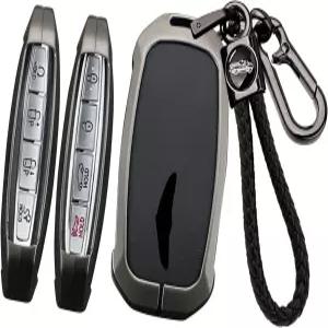 산릴리 메탈 가죽 5-6-7-8 버튼 키포브 커버 케이스 장착 제네시스 GV80 G80 2025 GV60 G70 G90 2023 2024